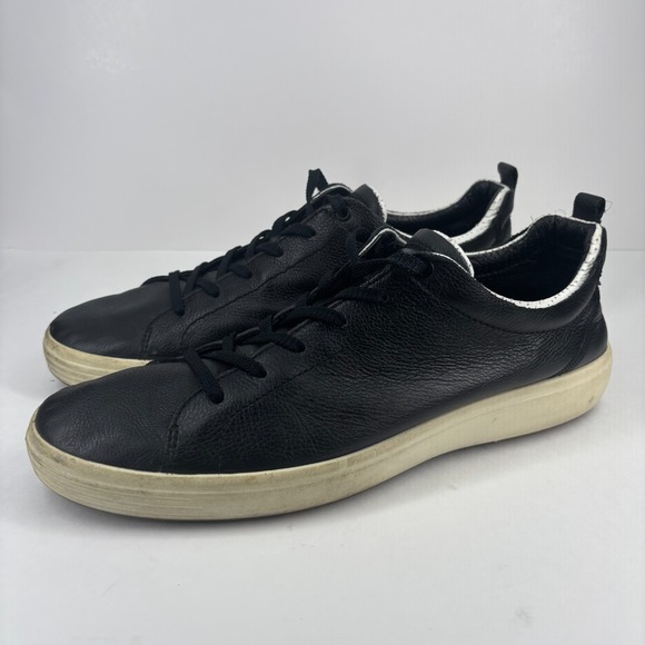 ECCO Soft 7 Craze Men's US 14-14.5 Black Leather Comfort Casual Walking Sneakers - Picture 1 of 16